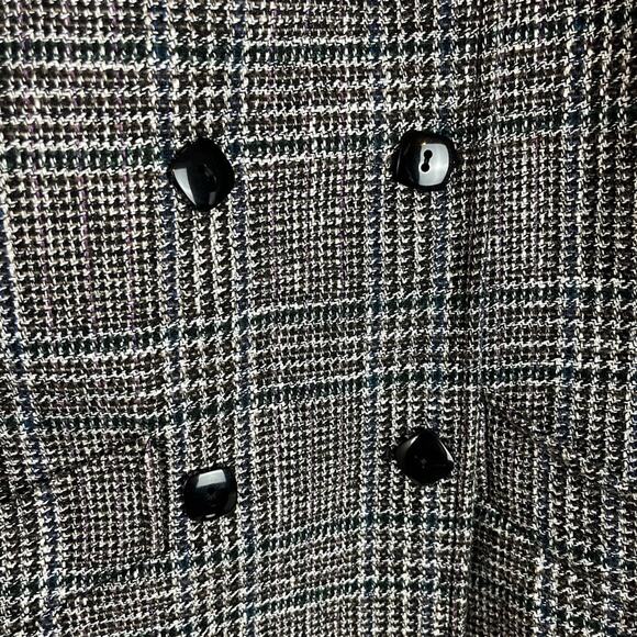 Vintage Lilli Ann Coat Blazer Union Label Black White Plaid Tweed Preppy Boho - Picture 6 of 11
